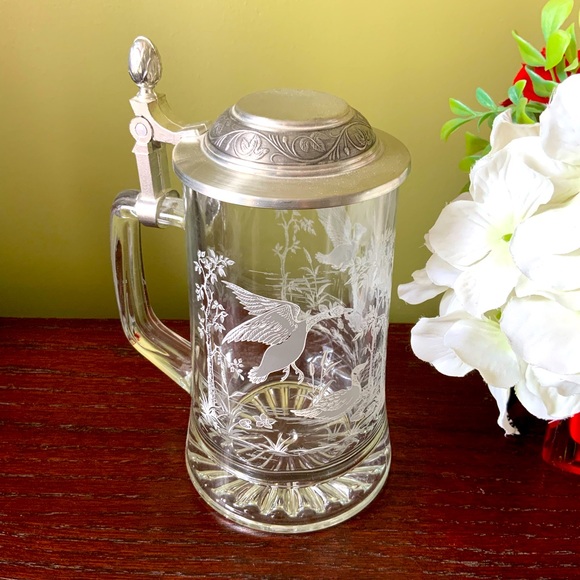 Lidded Glass Beer Stein - Picture 2 of 5